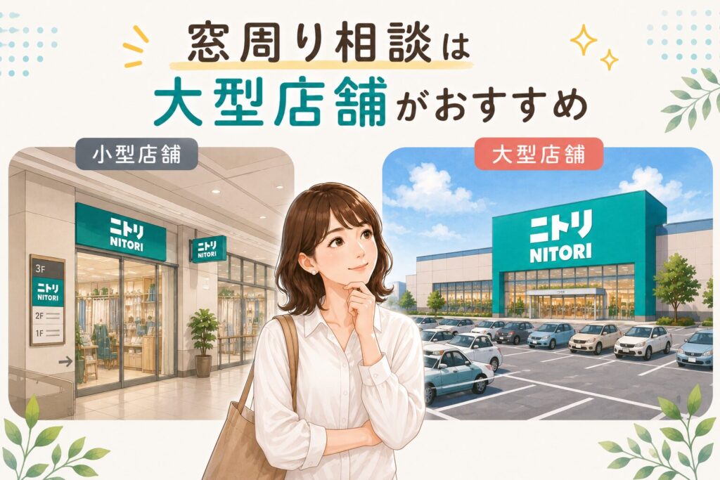 ニトリ大型店舗のバーチカルブラインド売り場