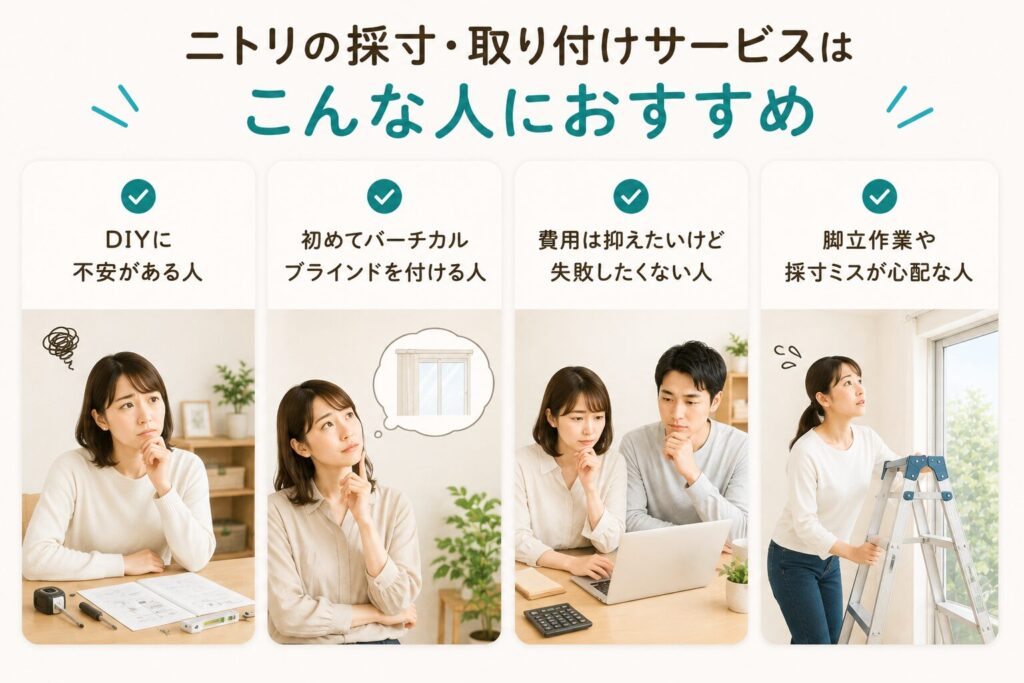 ニトリのバーチカルブラインド採寸・取り付けサービスがおすすめな人