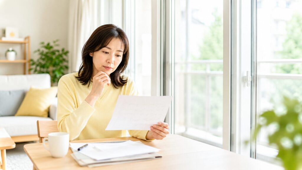 窓リノベ補助金の申請期限を確認する女性
